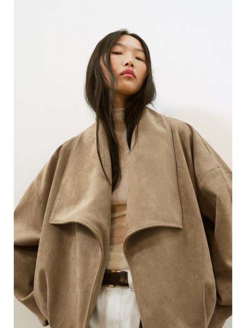 ZARA FAUX SUEDE WRAP JACKET - Picture 7 of 10